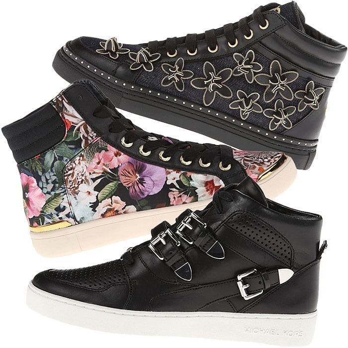 Trendy fashion sneakers from DSquared2, Ted Baker, and Michael Kors, perfect for making a bold style statement