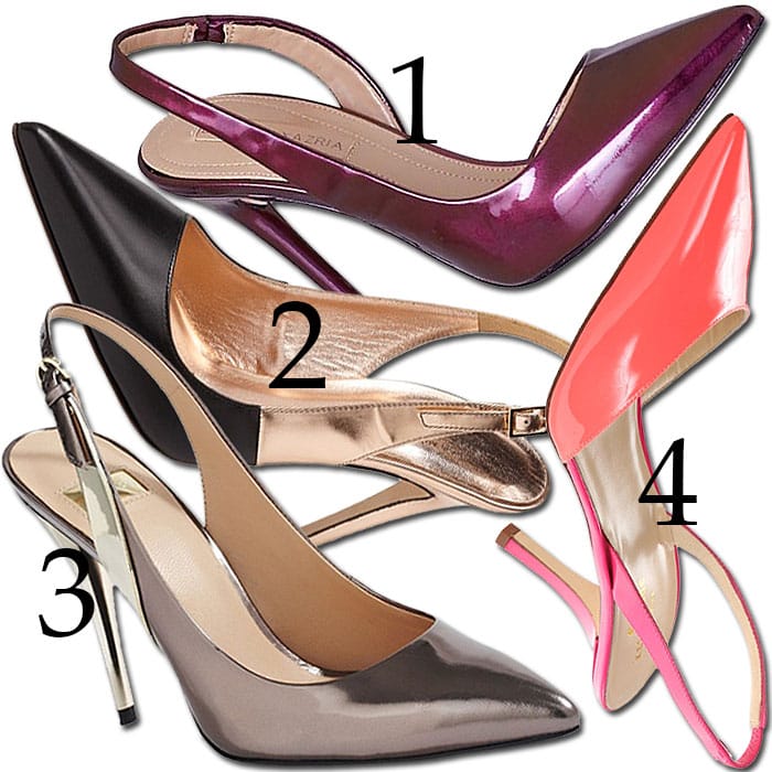 shiny slingbacks