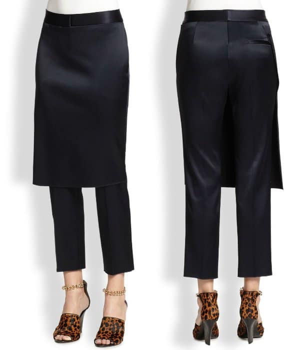 3.1 Phillip Lim Apron Pants in Navy/Black Satin
