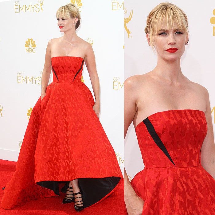 January Jones at the 66th Primetime Emmy Awards held at the Nokia Theatre L.A. Live in Los Angeles, California, on August 25, 2014
