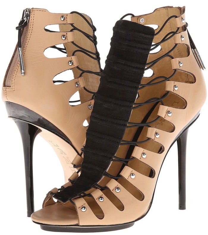 L.A.M.B. "Falyn" Cutout Booties Natural