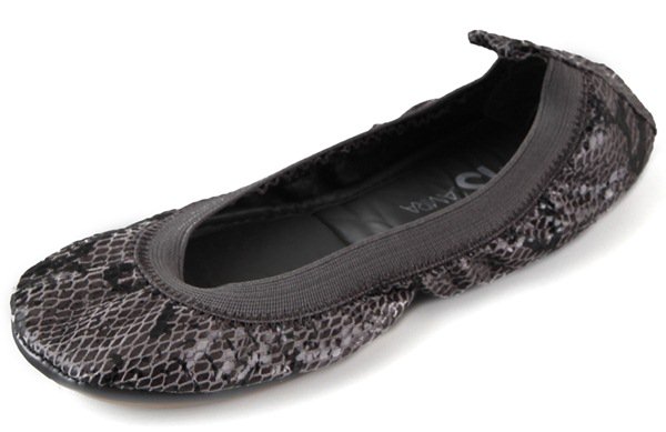 Yosi Samra Elastic Top Line Ballet Flats Charcoal