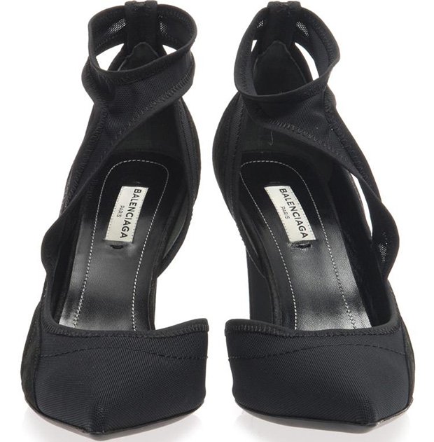Balenciaga Mesh-and-Suede Pumps