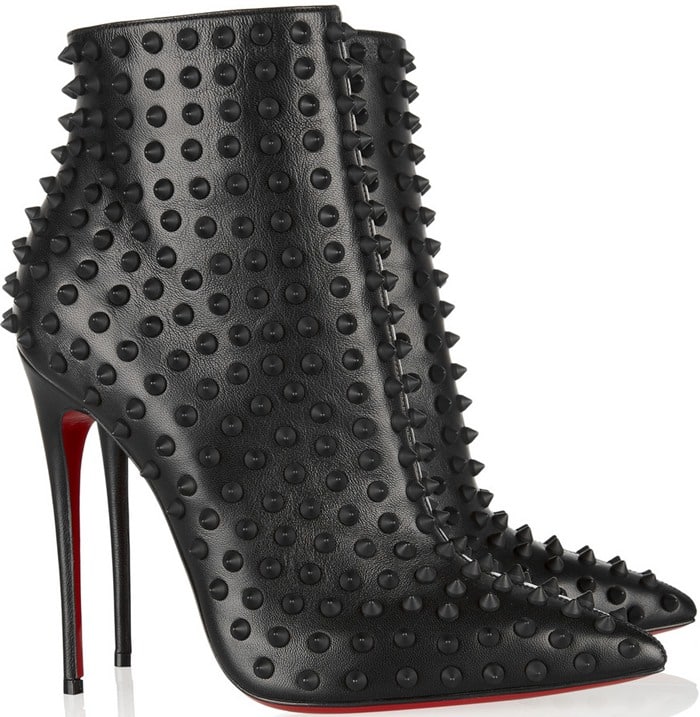 Christian Louboutin "Snakilta" 120 Spiked Leather Ankle Boots