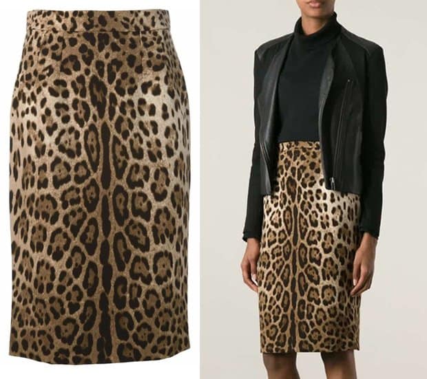 Dolce Gabbana Leopard Print Pencil Skirt