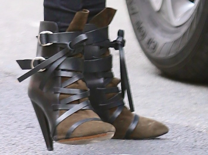 Abbey Clancy wearing Isabel Marant Royston ankle boots