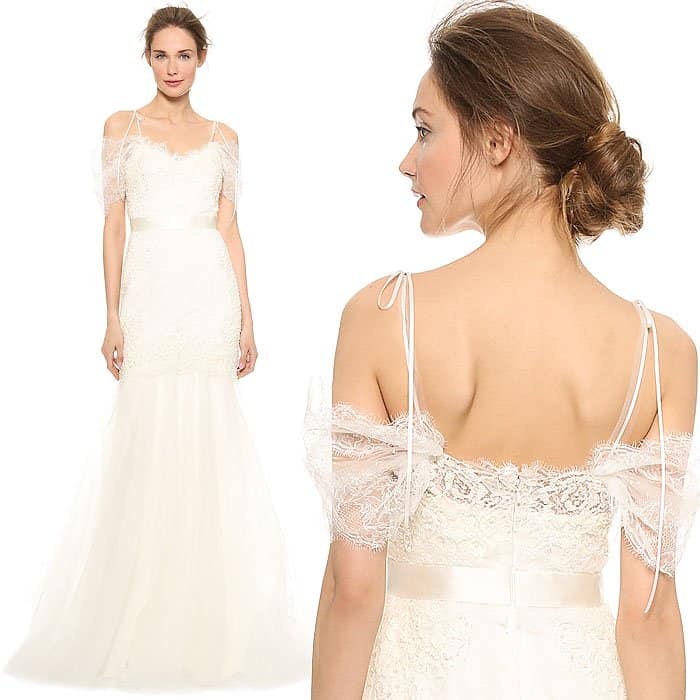Marchesa Re-Embroidered Lace Mermaid Gown