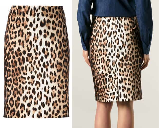 Moschino Cheap Chic Leopard Print Pencil Skirt