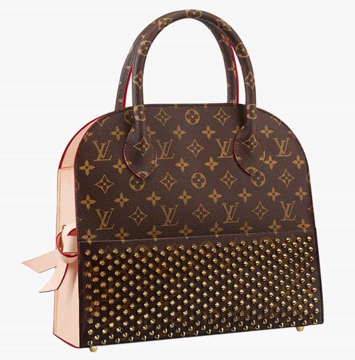 Christian Louboutin’s ‘Shopping Bag’ reinterprets Parisian market totes with a glamorous twist—featuring gold-tone studs, leather ribbons, and his signature red detailing, priced at $5,150