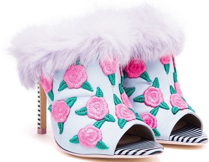 Sophia Webster Pink Louby Rabbit Fur High Heels