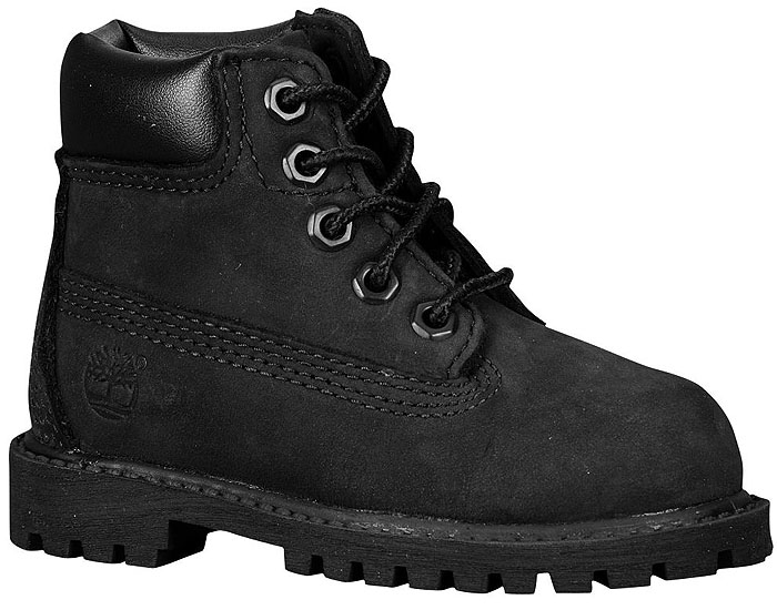 Timberland’s toddler-sized 6-inch Premium boots combine rugged waterproof leather, padded ankle support, and durable lug soles designed for traction and everyday wear