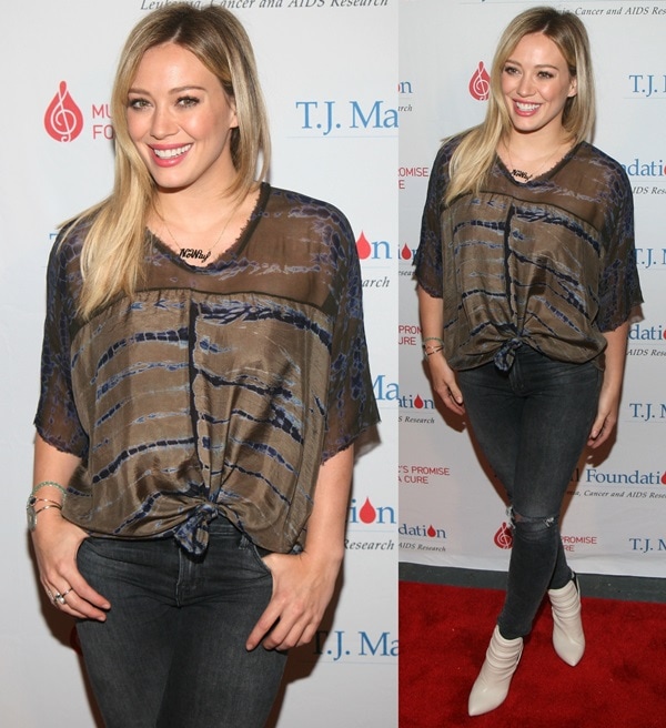Hilary Duff hosting the 2014 T.J. Martell Foundation Family Day held at Hammerstein Ballroom in New York City