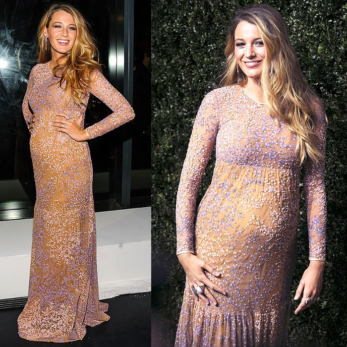 Blake Lively showing off her baby bump at the 2014 God's Love We Deliver Golden Heart Awards at Spring Studios in New York City on October 16, 2014