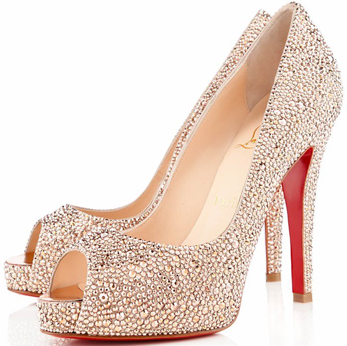 Christian Louboutin Gold Very Riche Strass