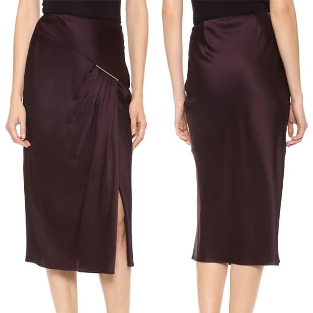 Jason Wu Tie Bar Ruched Midi Skirt, $1,285.00