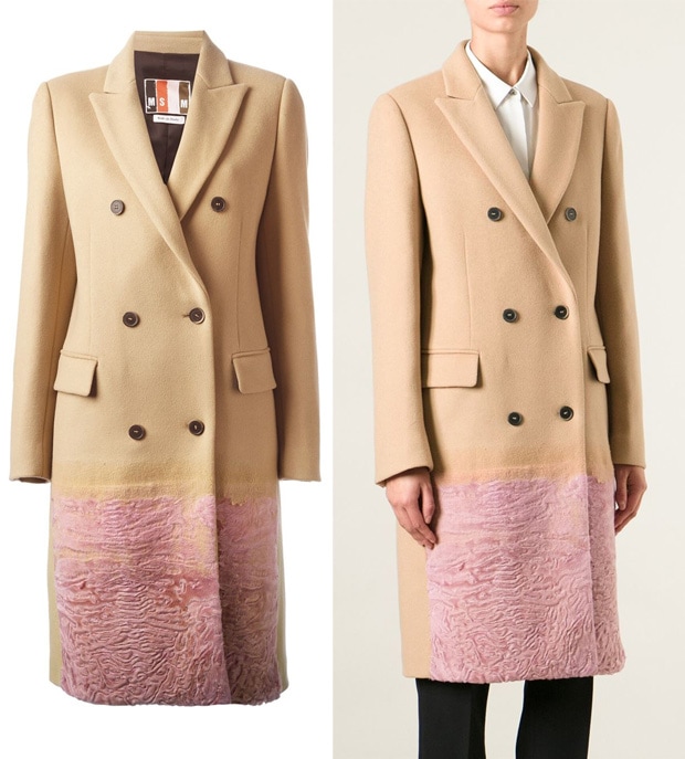 MSGM Textured Panel Double Breasted Coat