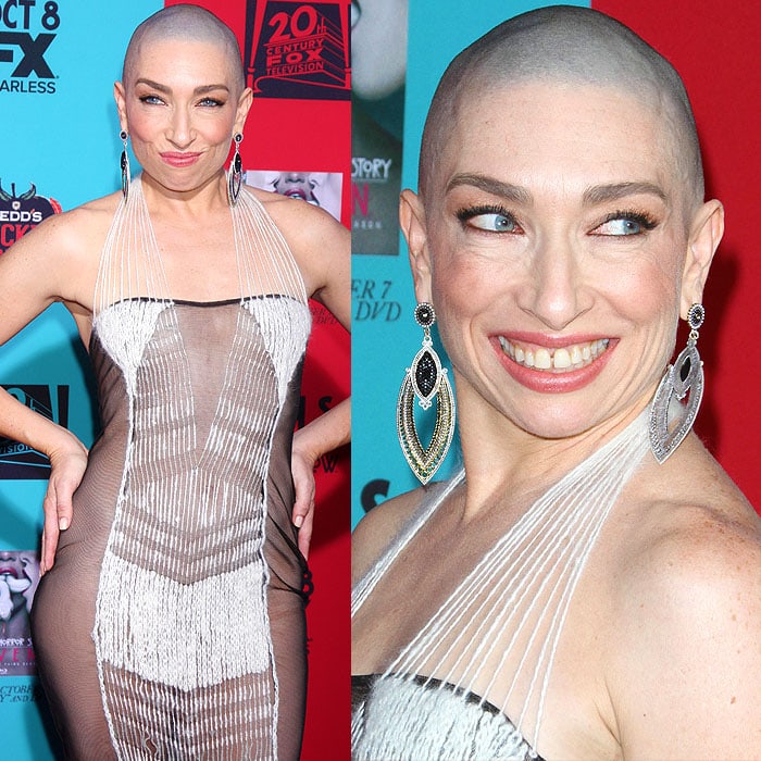 Naomi Grossman lit up the premiere with her trademark gap-toothed smile, offset by dramatic drop earrings that added just the right amount of sparkle to her daring Natalia Fedner gown