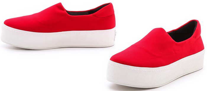 Opening Ceremony White Slip On Platform Sneakers Tiger Red