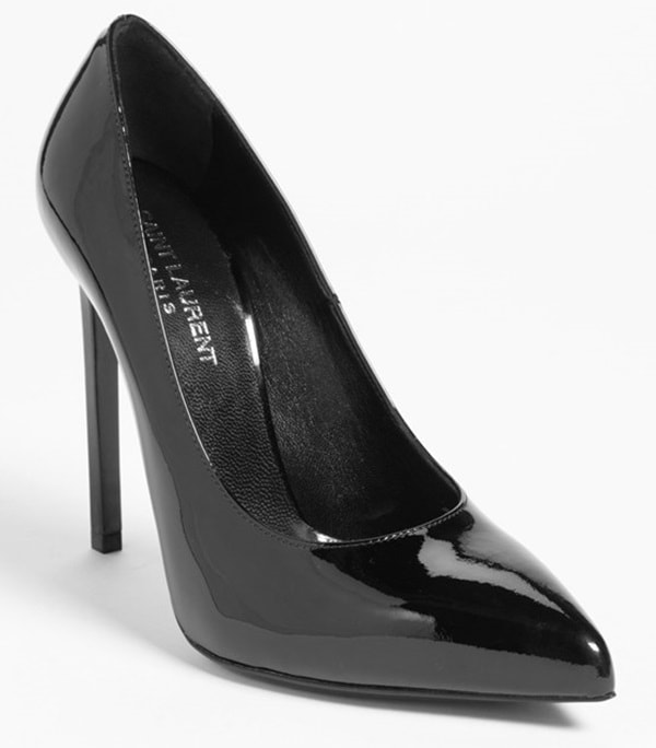 Saint Laurent 'Paris' Pumps in Black Patent Leather