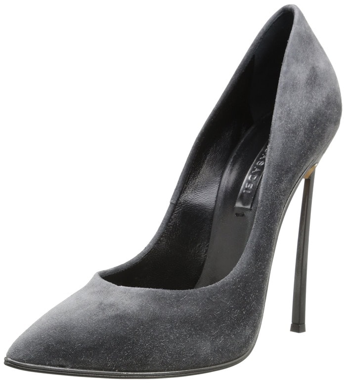 Casadei "Blade" Pumps in Gray Suede