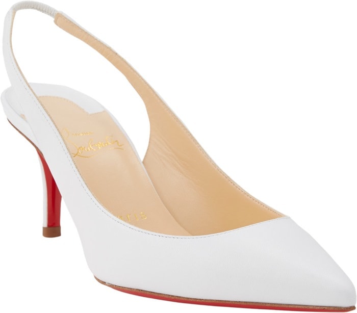 Christian Louboutin White Apostrophy Slingback Pumps