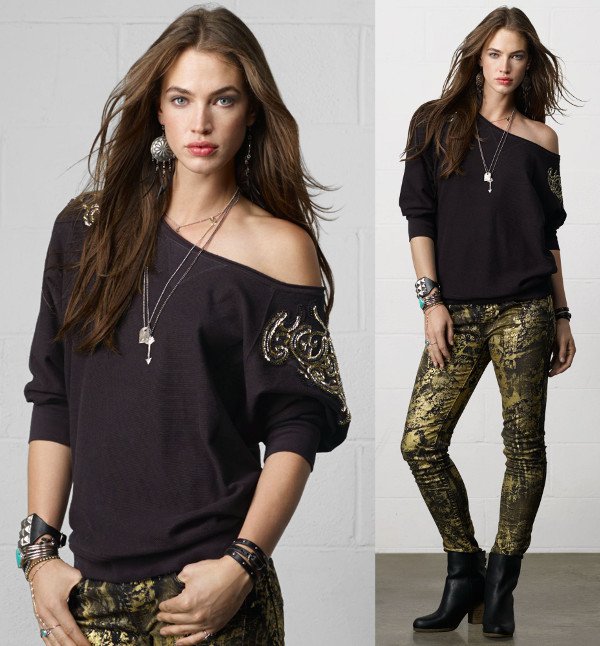 Beaded Cotton Sweatshirt