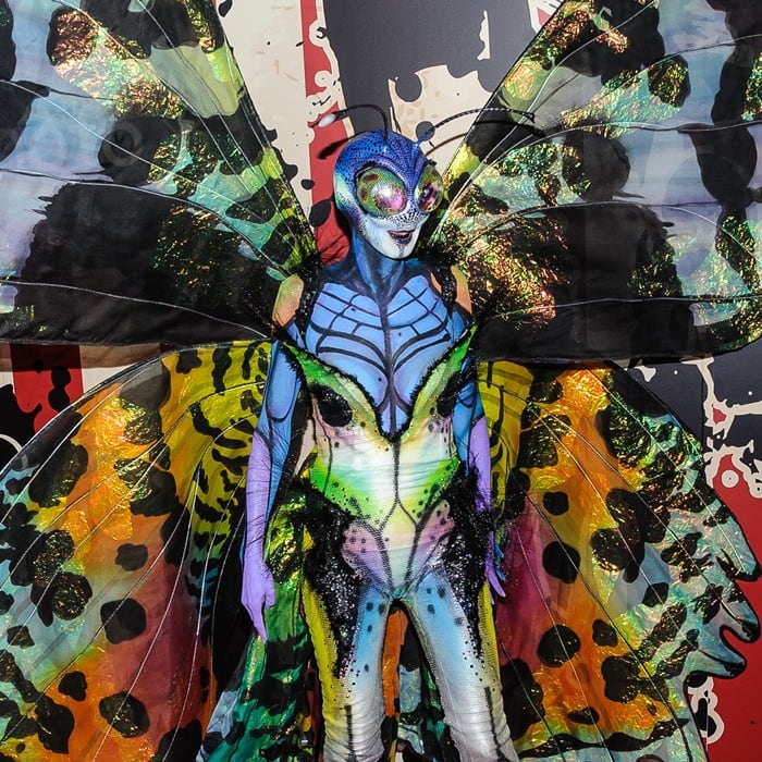 Heidi Klum showcased her artistic flair with this breathtaking butterfly costume, featuring vibrant colors and intricate wing details, at her 2014 Halloween celebration
