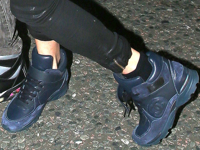 Chanel men's sneakers as part of Kate Moss' Cara Delevingne Halloween costume