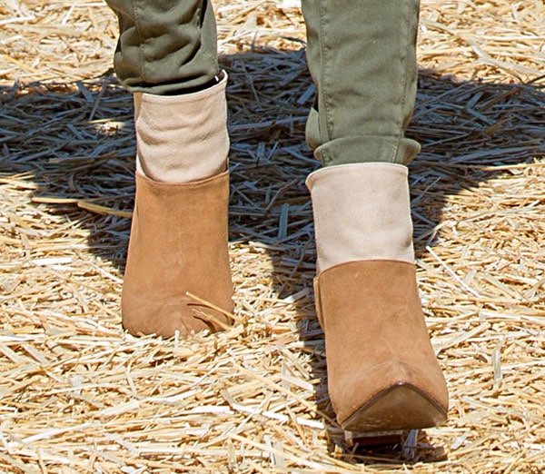 Kristin Cavallari's color block Allure ankle boots