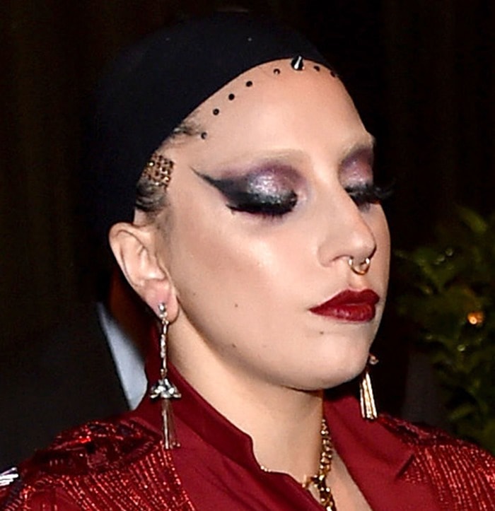Lady Gaga's wig cap with embellished studs