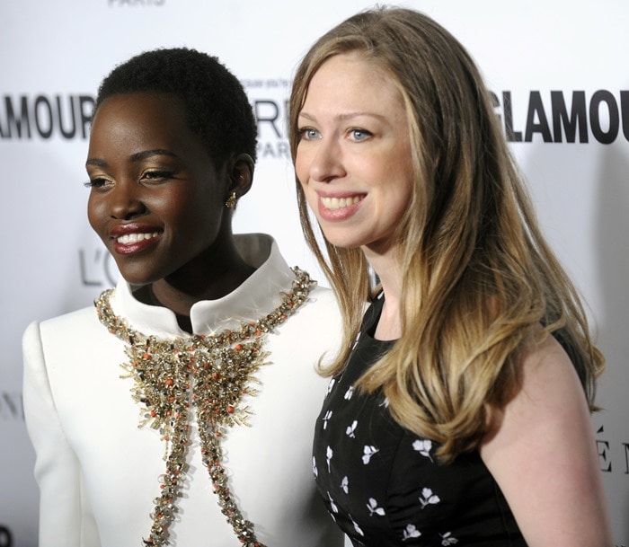 Lupita Nyong’o and Chelsea Clinton share the spotlight at the 2014 Glamour Women of the Year Awards at Carnegie Hall in New York City