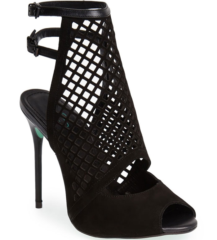 Fierce angles and precision details align in Chloe Jade Green's latest take on the cutout suede sandal