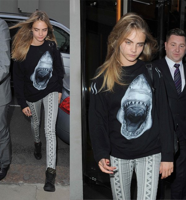 Cara Delevingne arrives at Cirque Le Soir in London on July 20, 2013