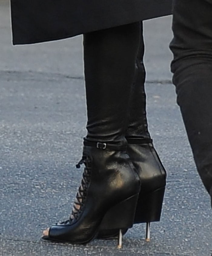 Ciara in Givenchy thigh-high lace-up boots for a Vogue photoshoot