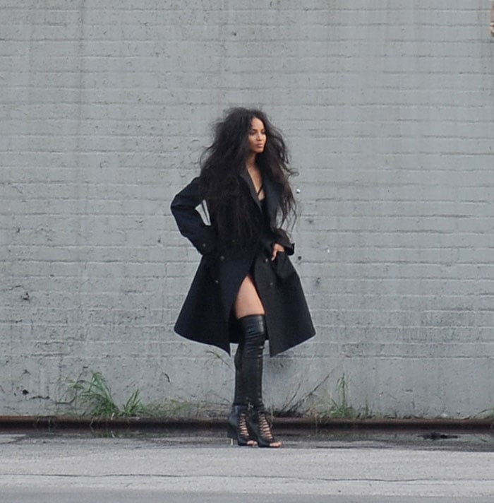 Ciara at a Vogue photo shoot in downtown Los Angeles on December 18, 2014