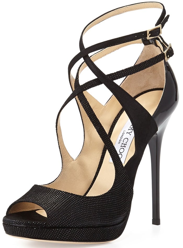 Jimmy Choo Atlas Leather Crisscross Sandals