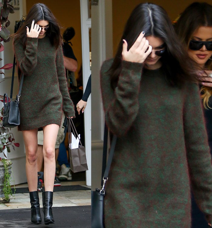 Kendall Jenner shows off her new shorter dark locks