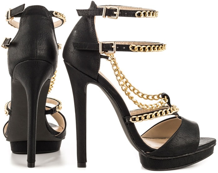 Lysandra Gold Chain Heels