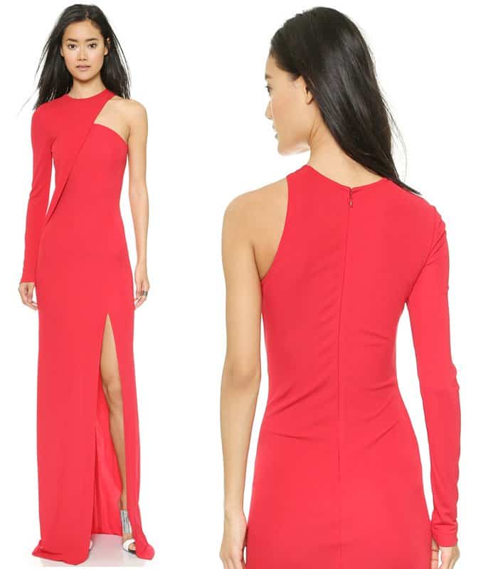 Cut25 by Yigal Azrouël One Shoulder Long Sleeve Gown