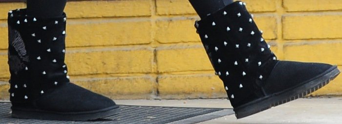 Vanessa Hudgens rocks studded Koolaburra x Lauren Moshi "Lips" boots