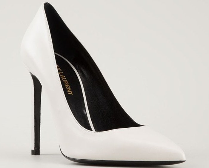 Saint Laurent Paris White Pumps