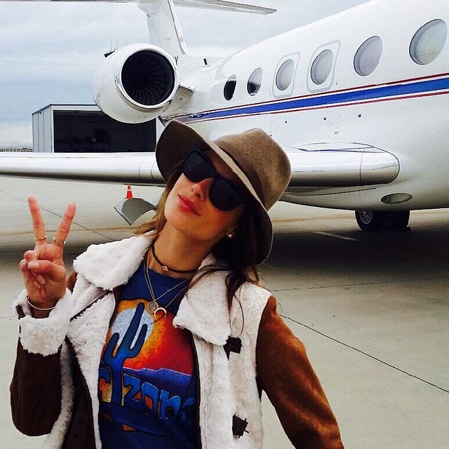 Alessandra Ambrosio boarding a private jet to Arizona on January 30, 2015 - posted on Instagram on January 31, 2015