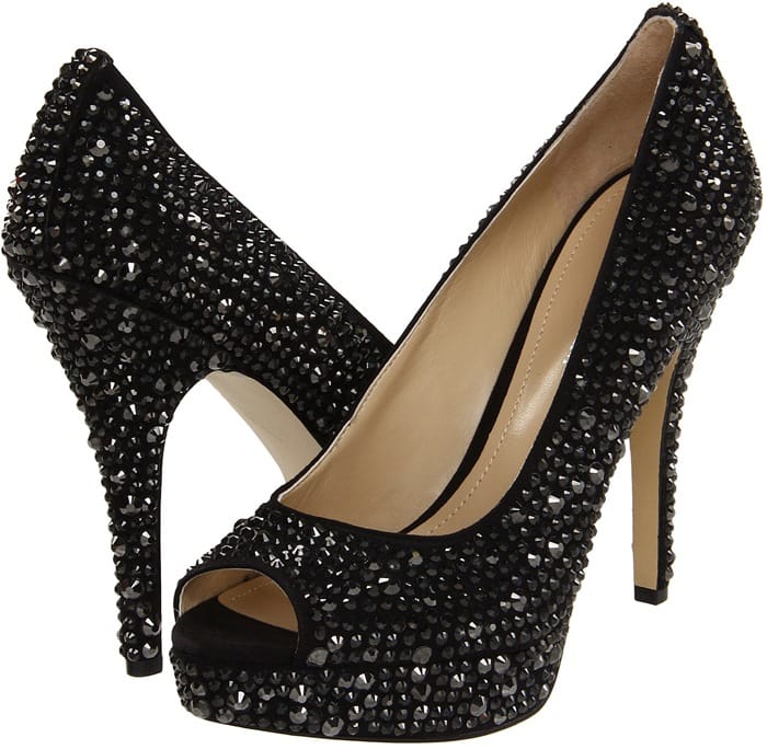 Enzo Angiolini Showyou Rhinestone Covered Pump Black