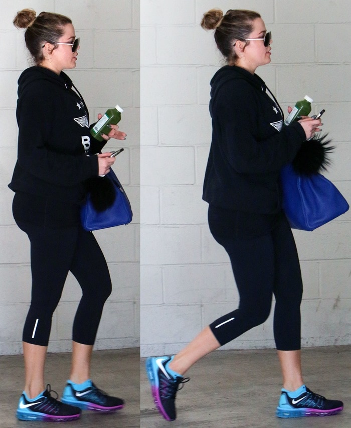 Khloé Kardashian's cropped Nike leggings and Air Max 2015 sneakers