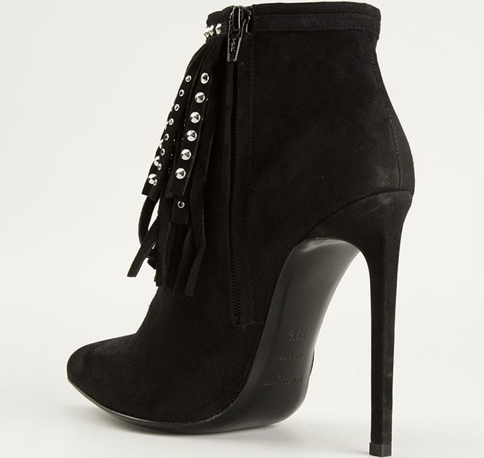 Saint Laurent Paris Fringe Studded Boots