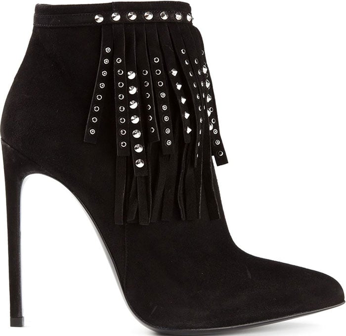 Saint Laurent Paris Fringe Studded Boots