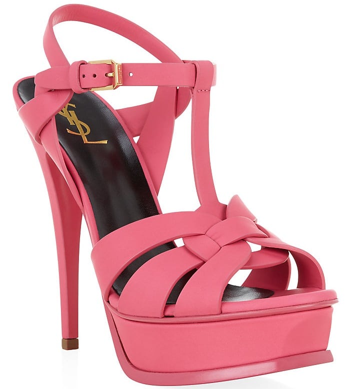 Saint Laurent Pink Tribute Sandal 105