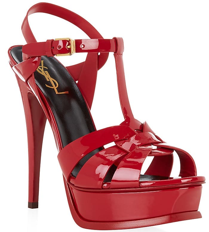 Saint Laurent Red Tribute Sandal 105