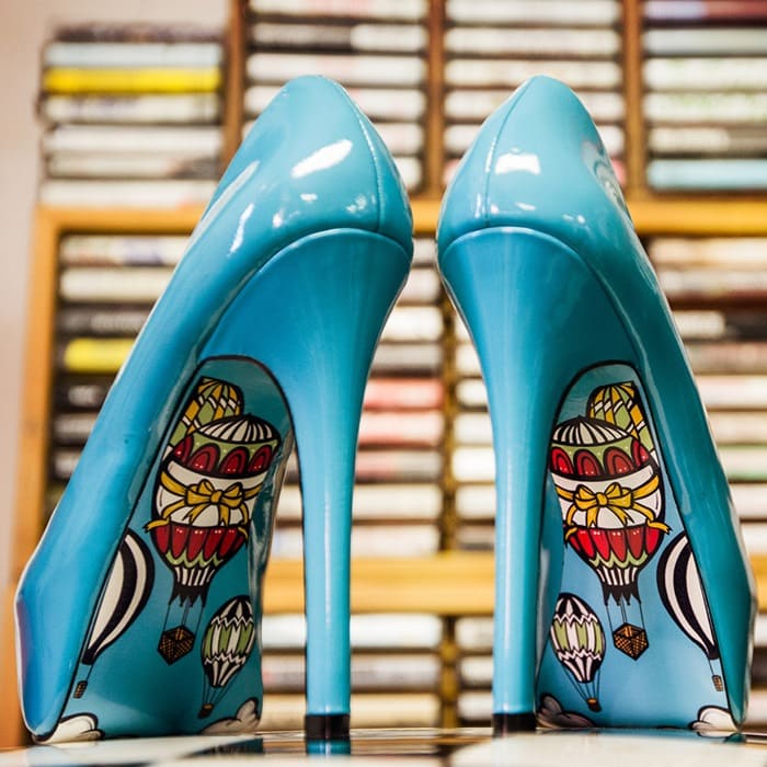 Sydney Blue Peep Toe Pumps