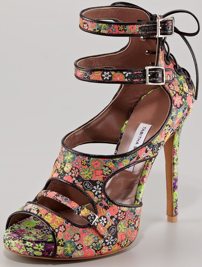 Tabitha Simmons Multicolor 'Bailey' Dizzy Floral Print Bootie Sandals'